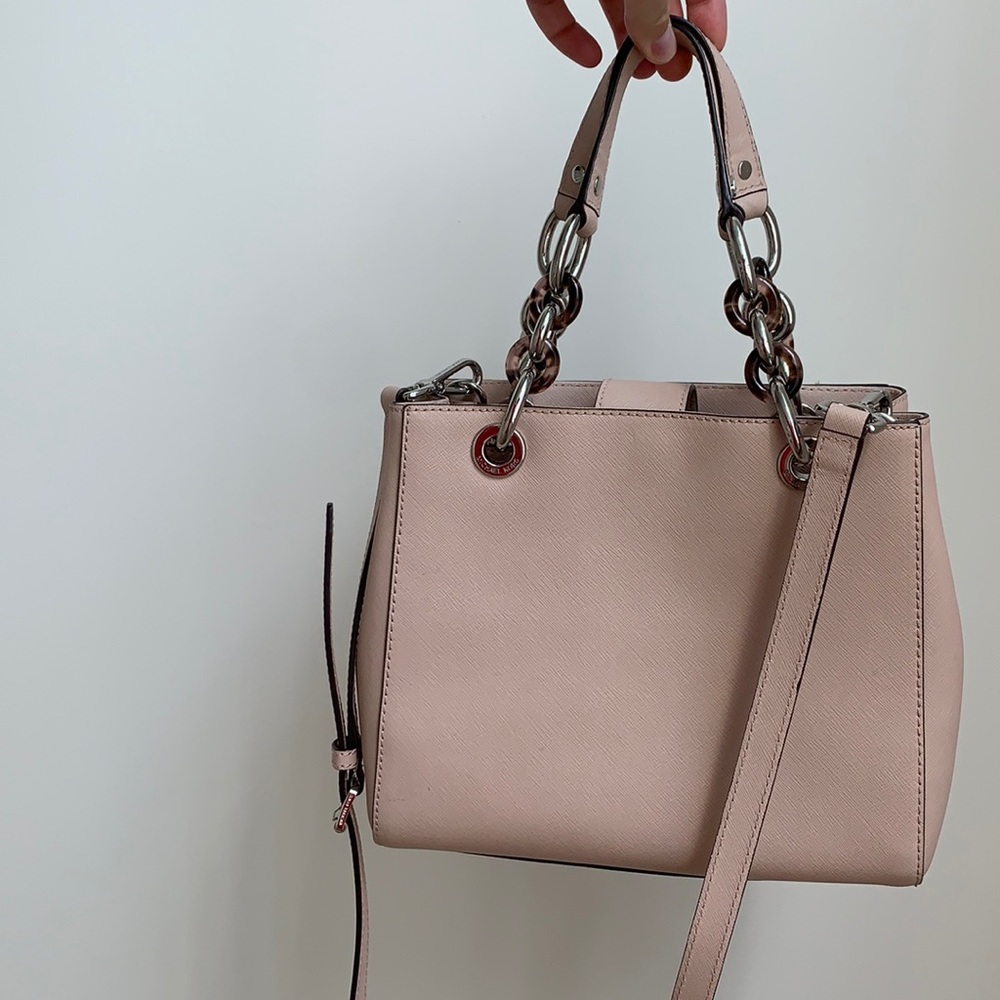 Blush and silver Michael Kors bag